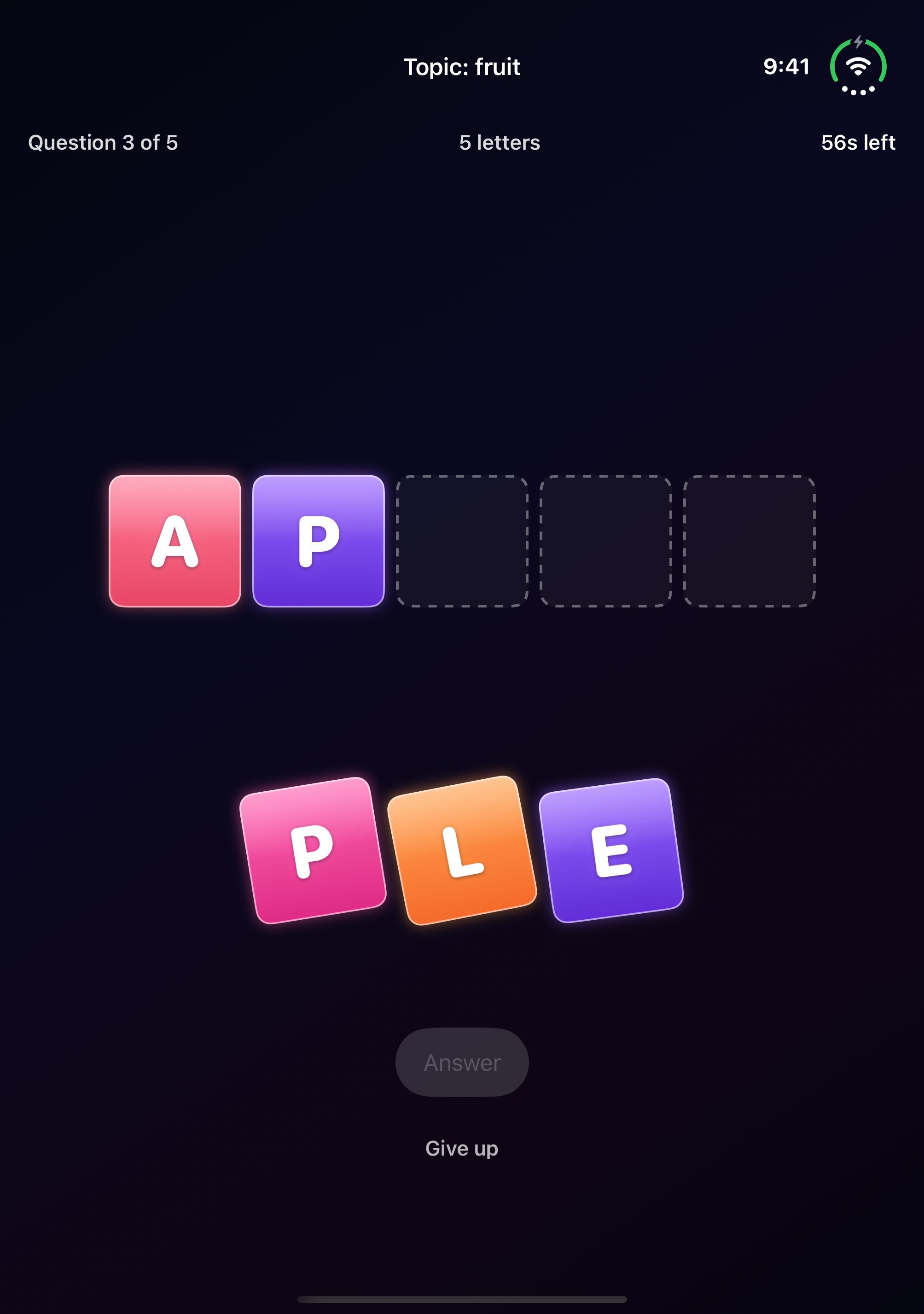 Half open (slots above, tiles below)