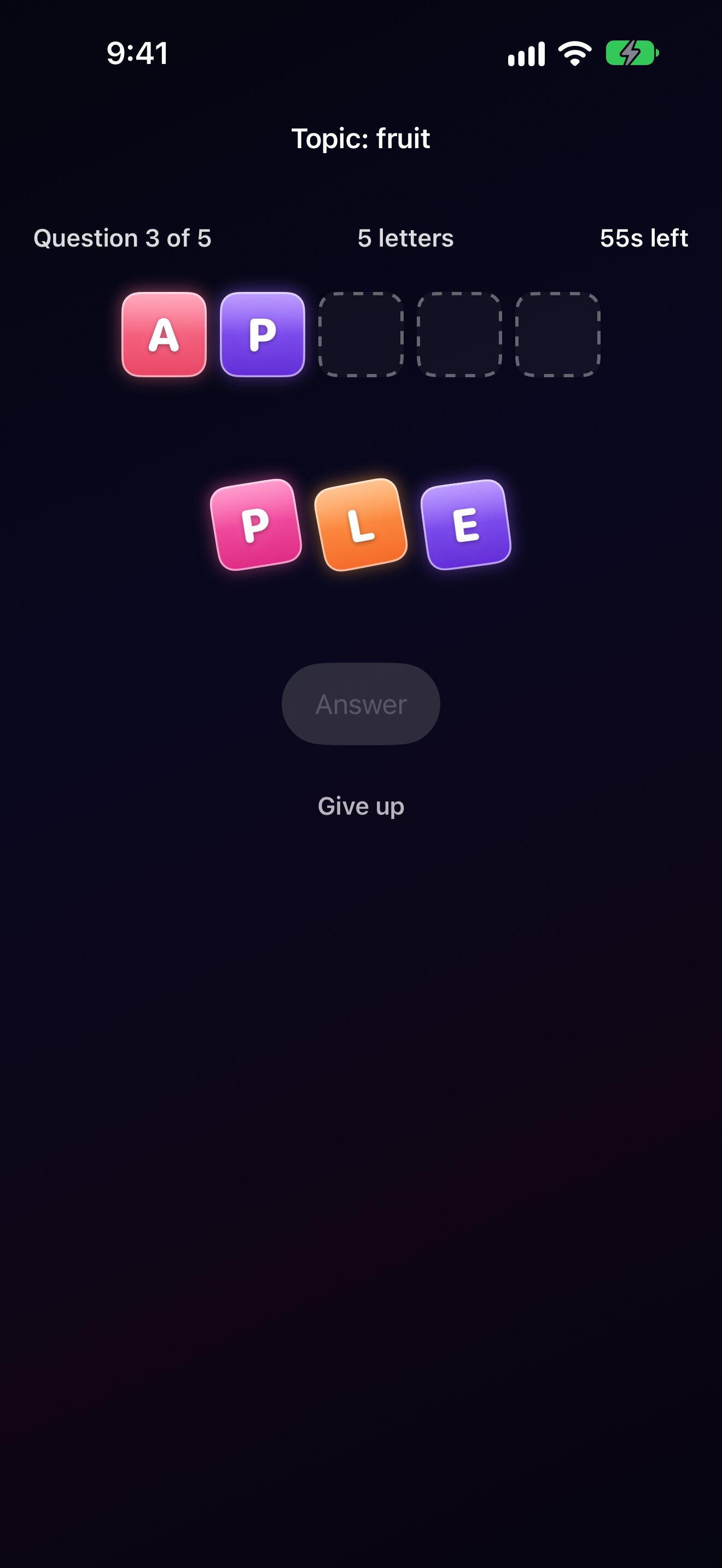 AI Word Scramble iPhone screenshot 2